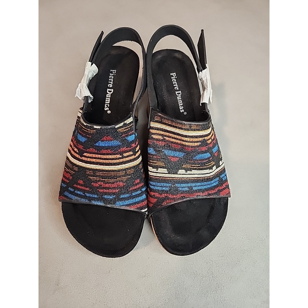 Pierre Dumas Women's Wedge Sandals Boho Tribal Slingback Comfort Shoes